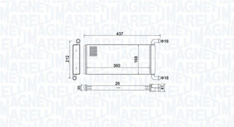 DB радіатор опалення Sprinter 06-,VW Crafter 06- MAGNETI MARELLI BR451