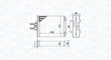 OPEL радіатор обігрівача Vectra B MAGNETI MARELLI BR482