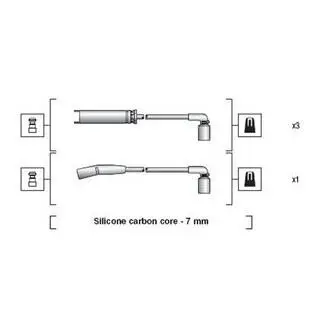 CHEVROLET комплект високовольтних проводів AVEO 1.5 03- [941318111273] MAGNETI MARELLI MSK1273