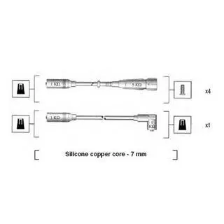 Комплект высоковольтных проводов AUDI 80 1.6(DT/DTA/JV)84-91 [941055040529] MAGNETI MARELLI MSK529