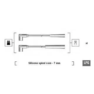 Комплект високовольтних проводів FIAT DOBLO 1,2/PANDA1,1 01- [941095100582] MAGNETI MARELLI MSK582
