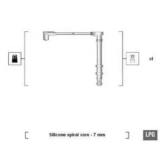 Комплект высоковольтных проводов fiat bravo/a marea/multipla/palio (torque)1,6 96- lancia dedra/dealta lybra 1,6 16v [941095800618] MAGNETI MARELLI MSK618