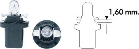 12v 1,2w миниавтолампа цоколь b8,5d MAGNETI MARELLI PB5 1,2W 12V