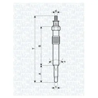 Свеча накаливания (062900018304) ford MAGNETI MARELLI UC22A