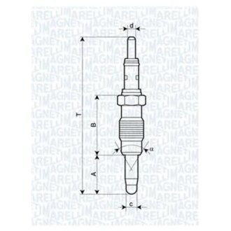 Свічка розжарювання FIAT Doblo 00-09, Punto 03-10, Palio 96-20 MAGNETI MARELLI UX21A