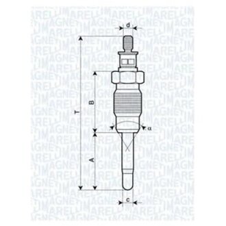 Свеча накаливания renault megane i 1.9 d 96-03 MAGNETI MARELLI UX22A