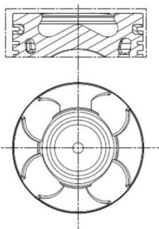 Поршень с кольцами RENAULT 70,00 1.3 D Multijet 199 A3.000,263 A2.000 (Mahle) MAHLE ORIGINAL 011 PI 00100 001