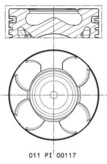 Поршень двигуна MAHLE ORIGINAL 011 PI 00117 000