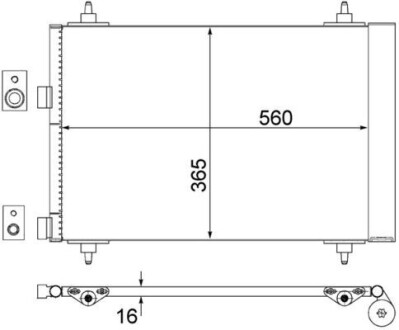 Радиатор кондиционера 307 1.4-2.0 00- MAHLE ORIGINAL AC 315 000S