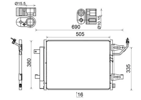 Радиатор кондиционера MAHLE ORIGINAL AC 509 000S