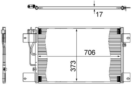 Радиатор кондиционера, SCANIA P/R/T-SERIES MAHLE ORIGINAL AC 533 000S