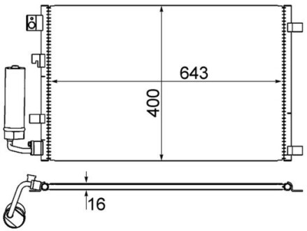 Радиатор кондиционера MAHLE ORIGINAL AC 604 001S