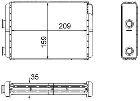 Радіатор пічки DOBLO/PUNTO 1.2-1.9 00- MAHLE ORIGINAL AH 60 000S