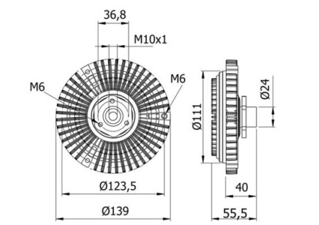 Муфта/крильчатка вентилятора AUDI/VW A4/Passat \'\'1.6-2.3 \'\'94-05 MAHLE ORIGINAL CFC46000S