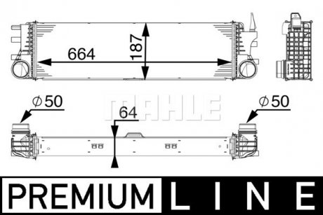 Радіатор інтеркулера MB Vito (W447) 14- MAHLE ORIGINAL CI 180 000P