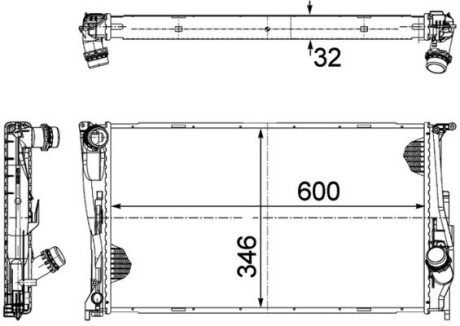 Радіатор 346 mm BMW MAHLE ORIGINAL CR1083000P