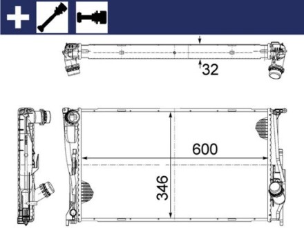 Радіатор охолодження двигуна MAHLE ORIGINAL CR 1083 000S