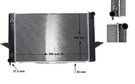 Радіатор 388 mm VOLVO MAHLE ORIGINAL CR164000S