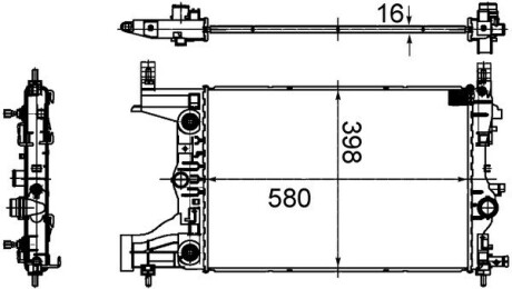 Радіатор охолодження двигуна MAHLE ORIGINAL CR 2122 000S