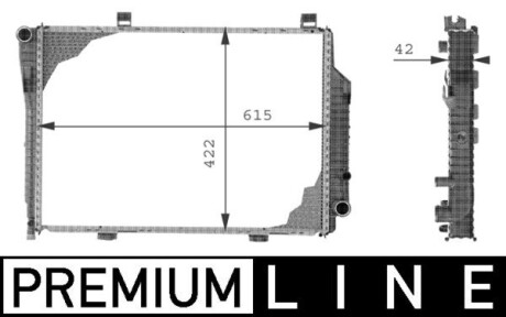 Радіатор 422 mm MERCEDES-BENZ MAHLE ORIGINAL CR230000P