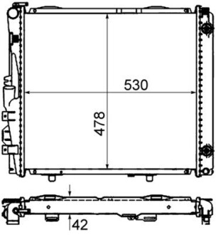 Радиатор 488 mm MERCEDES Cabriolet / Coupe / E-Class / Kombi MAHLE ORIGINAL CR290000S