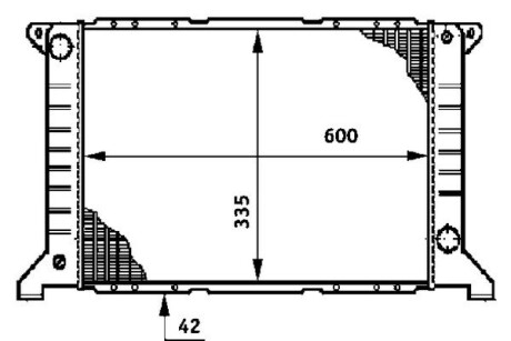 Радіатор охолодження двигуна Transit 2.5D/2.0i 86-95 (600x329x32) MAHLE ORIGINAL CR 623 000S