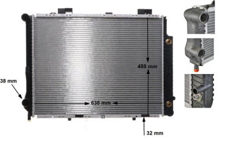 Радіатор 492 mm MERCEDES-BENZ MAHLE ORIGINAL CR634000S