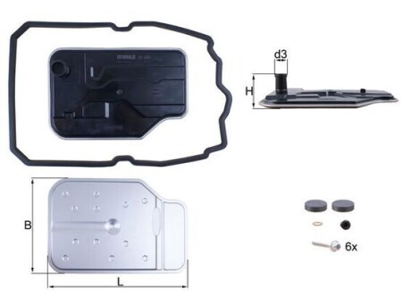 Фільтр АКПП MB W204 08-14 /W205 14-18 /S204 14- /S205 18- (з прокладкою) MAHLE ORIGINAL HX 230KIT