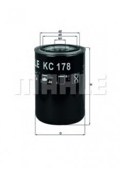Фильтр топливный высокого давления DAF MAHLE ORIGINAL KC 178 (фото 1)