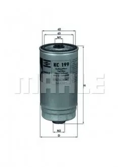 Фільтр паливний Mahle Hyundai MAHLE ORIGINAL KC199