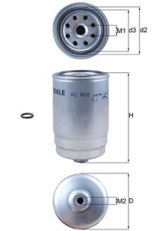 Фільтр паливний MAHLE ORIGINAL KC605D