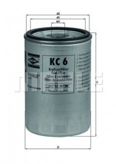 Фильтр топливный KHD, MAHLE ORIGINAL KC 6