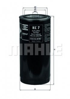 Фильтр топливный DAF MAHLE ORIGINAL KC 7 (фото 1)