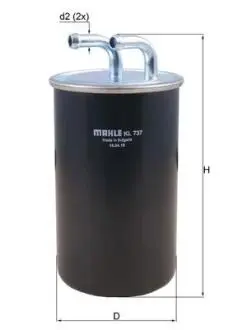 Фільтр паливний Mitsubishi Lancer VIII/ Outlander MAHLE ORIGINAL KL737