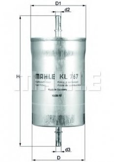 Фільтр паливний SEAT EXEO (3R2) 2.0 TDI 09- MAHLE ORIGINAL KL767 (фото 1)
