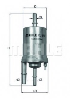 Фильтр топливный двигателя (прямоточный) MAHLE ORIGINAL KL 871