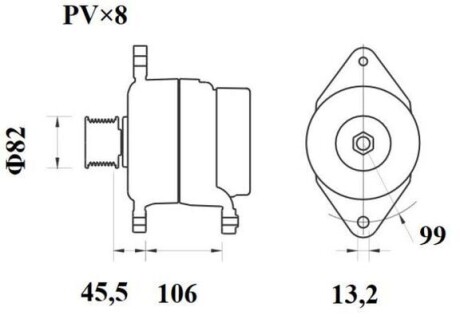 Генератор 28V 110A MAHLE ORIGINAL MG 877