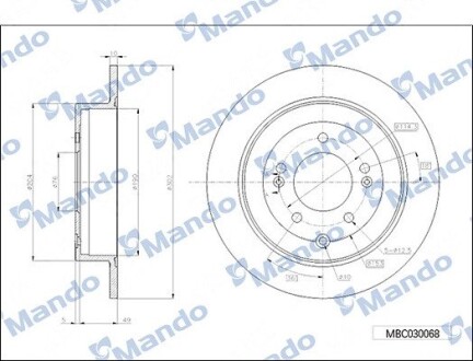 Диск тормозной MANDO MBC030068