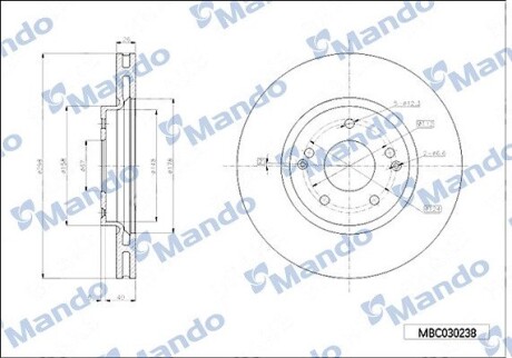 Диск гальмiвний MANDO MBC030238