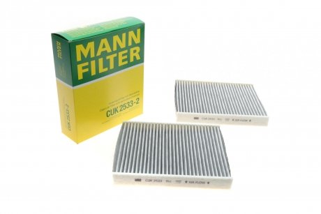 Фільтр салону вугільний (2шт) MANN-FILTER CUK 2533-2 (фото 1)