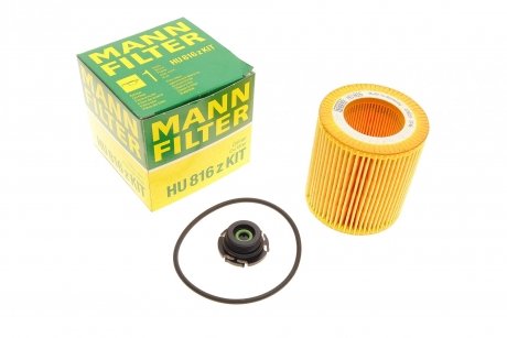 Фильтрующий элемент масляного фильтра MANN-FILTER HU 816 Z KIT (фото 1)
