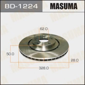Диск тормозной (Кратно 2 шт) MASUMA BD1224