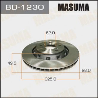 Диск тормозной (Кратно 2 шт) MASUMA BD1230 (фото 1)