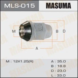 Гайка колеса 12x1.25 / под ключ=19мм MASUMA MLS015 (фото 1)