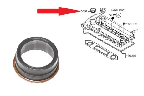 Прокладка под клапан изменения фаз ГРМ (в клапанную крышку) MAZDA L362102D5A