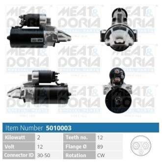 MEATDORIA FORD стартер Transit 06-,Tourneo 06-,Peugeo Boxer,Citroen 2.2HDi 06- MEAT & DORIA 5010003