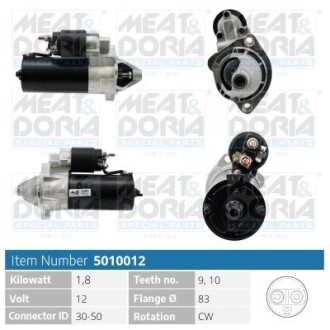 MEATDORIA VW стартер Passat,T4,Skoda SuperB,Audi MEAT & DORIA 5010012