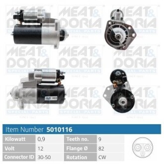 MEATDORIA VW стартер Golf,Polo,Vento,Seat MEAT & DORIA 5010116