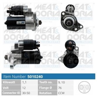 MEATDORIA VW стартер Golf,Caddy,Sharan,Audi,Skoda MEAT & DORIA 5010240