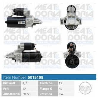 MEATDORIA FORD Стартер TRANSIT V363 2.2 13-, TRANSIT 2.2 11- MEAT & DORIA 5015108 (фото 1)